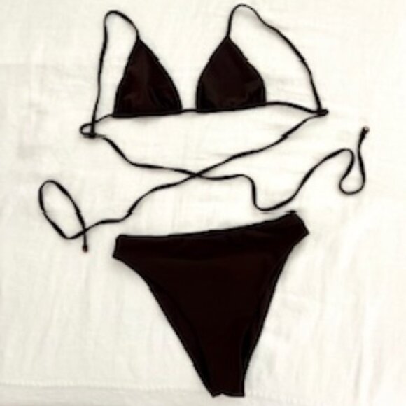 Anemos Sexy Chocolate Brown Wrap Around String Bikini NWOT - Picture 4 of 5